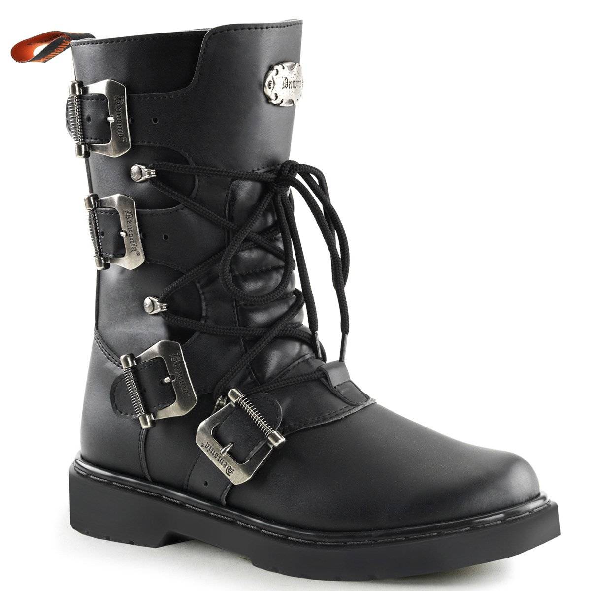 Demonia Mens Combat Boots South Africa Online Demonia Defiant 306 Black Vegan Leather Clearance 